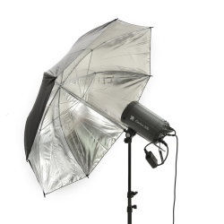 43 Inch 110cm Black Silver Reflective Umbrella For Photo Flash Light Studio Softbox