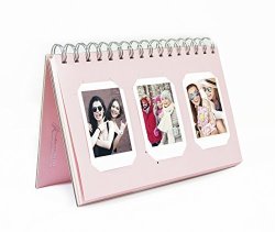Golden State Art Instax Frames Collection Light Pink Photo Album Book Style 60 Pockets For Camera Fujifilm Instax MINI 7S 8 70 90 25 50S 8+ Film