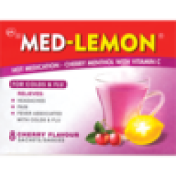 Cherry Menthol Cold & Flu Hot Medication With Vitamin C 8 Pack