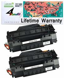 4BENEFIT Compatible Toner Cartridge Replacement For Hp Q7553A Hp 53A Toner Hp Q5949A Hp 49A Black 2 Pack