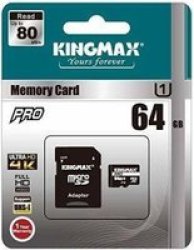 Kingmax Pro Microsd Card With Adapter 64GB Class 10