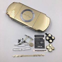 New Replacement Sony Psp 2000 Console Full Housing Shell Cover With Button Set -gold.