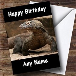Komodo Dragon Personalized Birthday Greetings Card