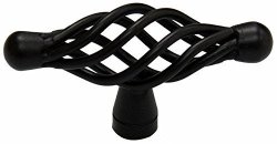 Style Selections S105P-69-DBK - 2-3 4 In. 70MM Oval Cabinet Knob - Matte Black - 25 Pack