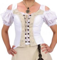 Genuine German Bavarian Dirndl costumes For Ladies Trachtenshirt_may2_weiss