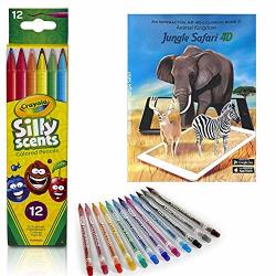 Coloring Books For Kids Ages 4-8 - Jungle Safari With 3D Augmented Reality Free Ios Android Apps And Crayola Scented Pencils - Twistable