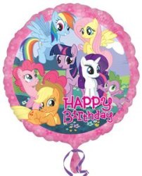 Anagram - 18 Inch Circle Foil Balloon - My Little Pony Happy Birthday
