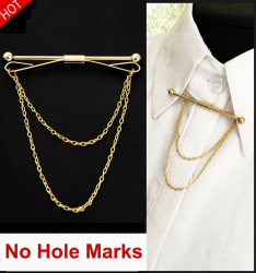 Men Silver Gold Necktie Tie Clip Bar Clasp Cravat Pin Skinny Collar Brooch Suit Accessories