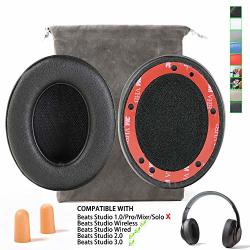 Replacement Beats Studio 2 Beats Studio 3 Wireless Ear Cushions Pads Muffs For Over Ear Headphones Wireless B0501 Wired B0500 Not Fit Beats Solo - Black