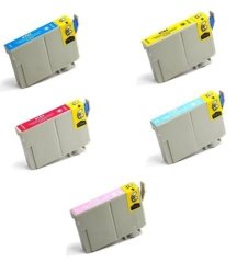 5 Pack Remanufactured Inkjet Cartridge Replacement For Works With: Artisan 50 Stylus Photo R260 Stylus Photo R280 Stylus Photo R380 Stylus Photo RX580 Stylus