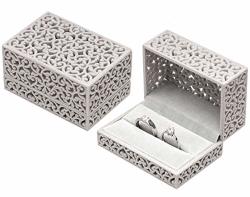 Hollow Velvet Ring Box Velvet Jewelry Box For Rings Couple Double Ring Bearer Box Engagement Gift