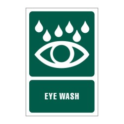 Eye Wash Safety Sign with Description