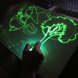 Baiwka Light Up Drawing Kit Draw With Light Fun Writing Board Handwriting Doodle Pad Fluorescent Luminous Magic Draw Educational Board Toy With Pen Card