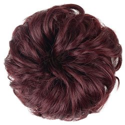 Feshfen Hair Ties Messy Hair Scrunchie Hair Bun Extensions Curly