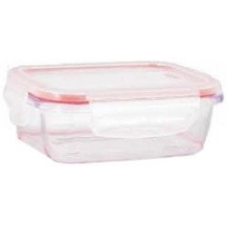 1000ml Rectangle Glass Food Container- Red
