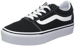Vans Women's Low-top Sneakers Black Canvas Black White 187 6 UK