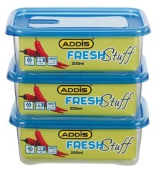 Addis 200ml Plastic Fresh Stuff Food Savers 3 Pack