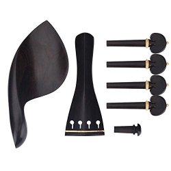 Vbestlife 1SET Violin Parts 4 4 Violin Chin Rest Chinrest With Tuning Peg Tailpiece Fine Tuner Tailgut Endpin Violin Accessory Kit