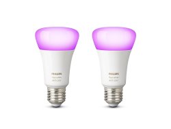 Philips Hue E27 Multi-colour LED Bulbs Twin Pack