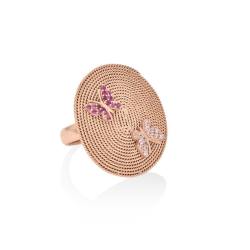 Infinity Butterfly Disk Ring - 18KT Rose Gold Vermeil