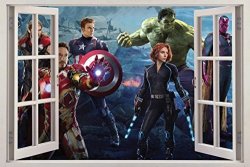 The Avengers Age Of Ultron 3D Window View Decal Wall Sticker Decor Art Mural C644 Giant