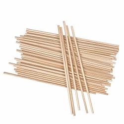 Long Wood Dowel Rods Unfinished Natural Wood Craft Dowel Sticks 50 Pack 1 4 Inch X 12 Inch