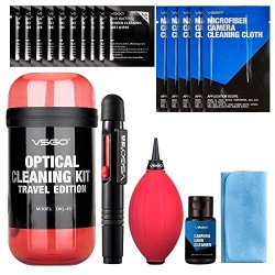 Vsgo DKL-16 Ues Dsl Camera Lens Cleaning Kits: Lens Cleaner Lens Pen Microfiber Cloth Air Blower Wet Wipe Suede Screen Cleaning Cloth And Waterproof