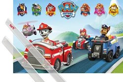 1ART1 GmbH 1ART1 Poster + Hanger: Paw Patrol Poster 36X24 Inches Vehicles And 1 Set Of Transparent Poster Hangers