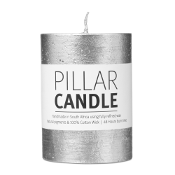 @home Pillar Candle Rustic Silver 7.3X10CM