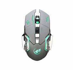 Hhrong Wireless Rechargeable USB Mute Mouse PC Gaming Mouse For Laptop Mac Game Players