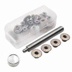 Hestya 40 Sets Jeans Buttons Metal Button Snap Buttons Replacement Kit with  Rivets and Plastic Storage Box (Bronze)