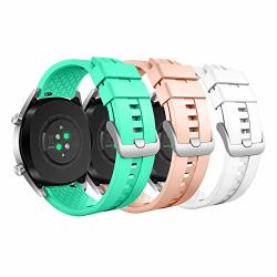 Moko 3-PACK Band Compatible With Huawei Watch GT 2019 46MM WATCH GT Active watch 2 Pro honor Watch Magic samsung Galaxy Watch 46MM GEAR S3 Soft Silicone Replacement Strap