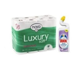 Luxury Soft Toilet Paper 2PLY - 24 Rolls + Duck Toilet Cleaner Lavender