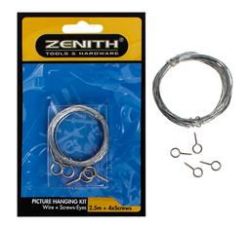 Zenith Picture-wire 2.5M And 4X Screw-eyes - 5 Pack