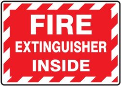 Accuform Signs LFXG571XVE Safety Label Legend "fire Extinguisher Inside" 3.5" Length X 5" Width X 0.006" Thickness Adhesive Dura-vinyl White On Red