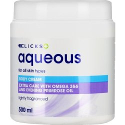 Clicks Aqueous Body Cream Omega 3 & 6 500ML