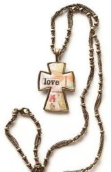 Kelly Rae Roberts Necklace 23-IN Brass-tone Love Cross Inspirational Necklace