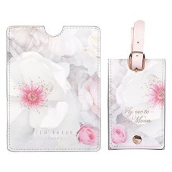 Wild & Wolf - L&G Ted Baker Luggage Tag And Passport Set Chelsea Border Black pink