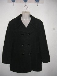 Vintage Charcoal Grey Double Button Coat With Pocket
