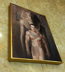 Framed Art Prints Nude Male Portrait Men And Sculpture Canvas Transfer From Oil Painting With Hand-painted Detail Guy Art Signed HD Giclee Print For