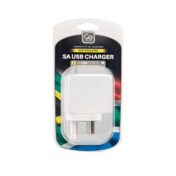 Go Travel 4 Port USB Charger With South African Head Auto Regulated Power Output