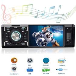 Single Din In Dash Car Stereo With Bluetooth Car Radio 4.1 Inch Car Audio Stereo For Cars With Rear View Camera Car Stereo Receiver