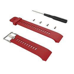 Tloowy Sports Silicone Watch Band Bracelet Wrist Strap Replacement For Garmin Forerunner 35 Gps Watch Red
