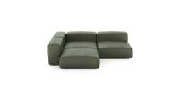 Three Module Corner Sofa - Leather - Olive - 241CM X 241CM