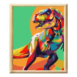 Adult Paint By Numbers With Frame - Detailed Dino
