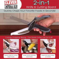 Hot Pro Trendy Clever Cutter 2-in-1 Knife & Cutting Board Scissors