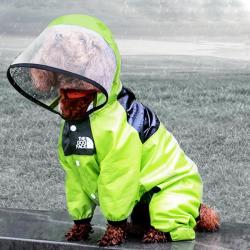 Dog Raincoat Pet Waterproof Detachable Rain Jacket Dogs Water Resistant Clothes For Dogs Fashion Patterns Pet Coat For Rainy Day - Green 4XL