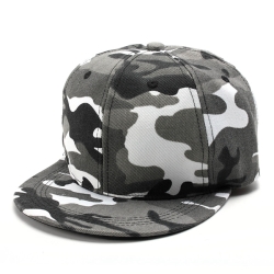 Unisex Camo Canvas Green Gray Camouflage Baseball Cap Adjustable Hip Hop Hat Flat Snapback