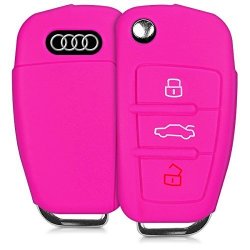 Kwmobile Silicone Cover For 3 Button Flip Key Protection Cover Etui Key Case Cover In Dark Pink