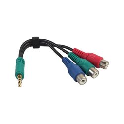 3.5MM Aux To Rca Component Green Blue Red Ypbpr Rca Adapter Cable Black
